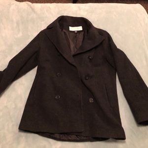 Black/gray wool winter coat